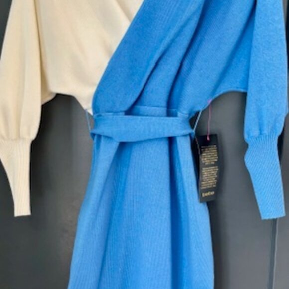 Bebe Off The Shoulder Color Block Surplice Dress - NWT - Picture 5 of 6